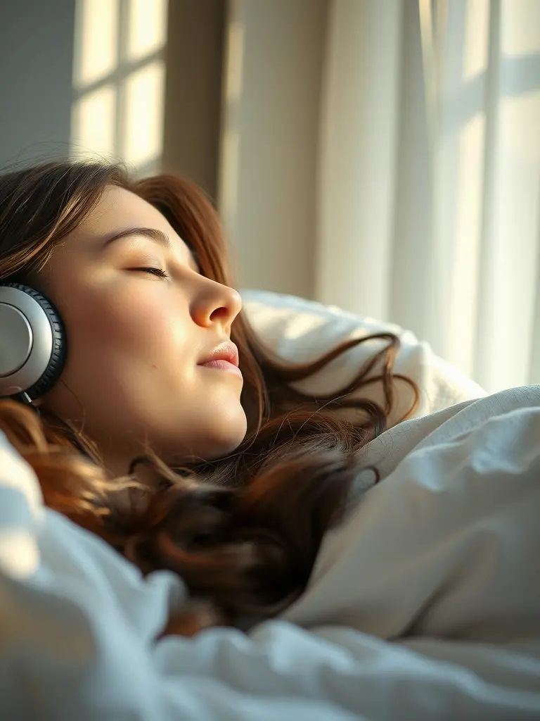 Musiek lei tot slaap en verbeter die verkenning van middele teen dagmoeheid