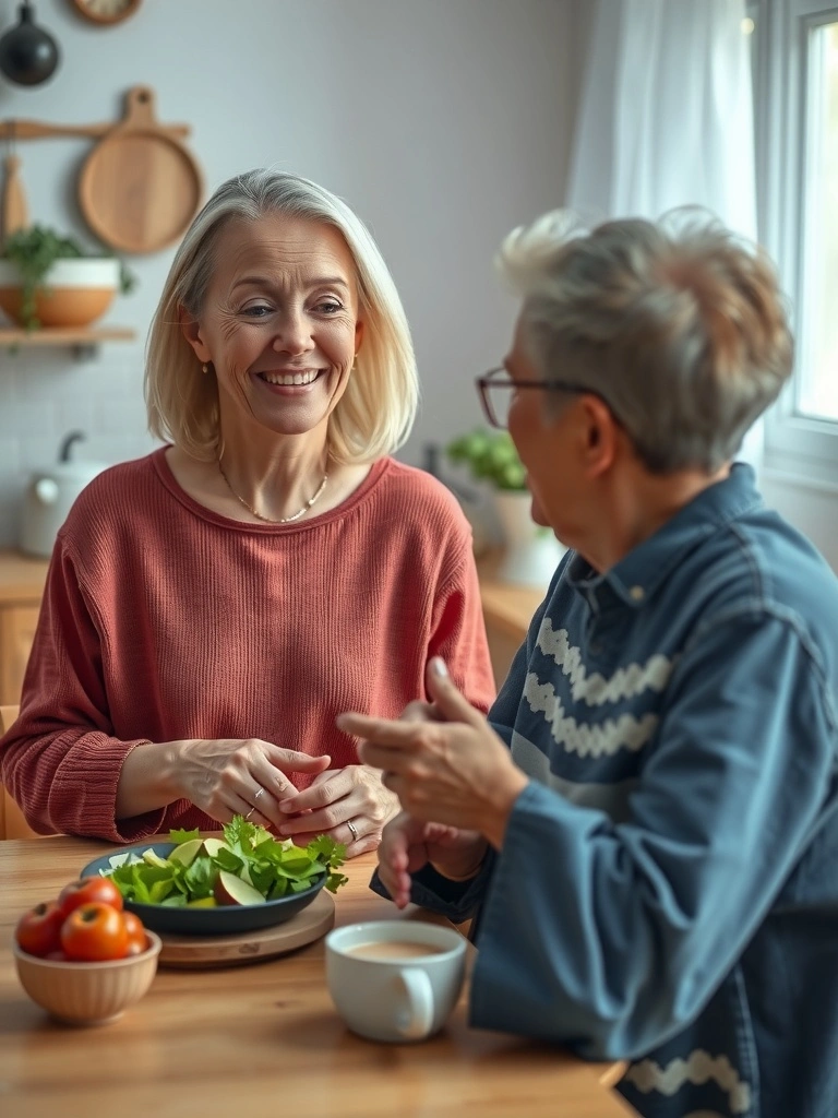 Nutritional dining table paired with intimate relationships to rebuild confidence in new ways.